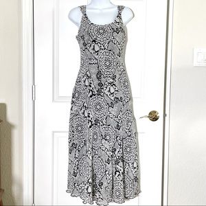 Chiffon Maxi Dress w/Silver Metallic Threads